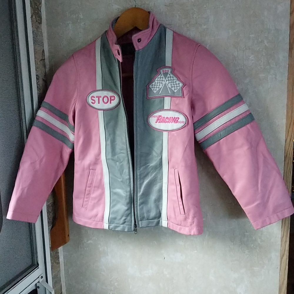 Wilsons Leather Racing Jacket Kids Size Medium